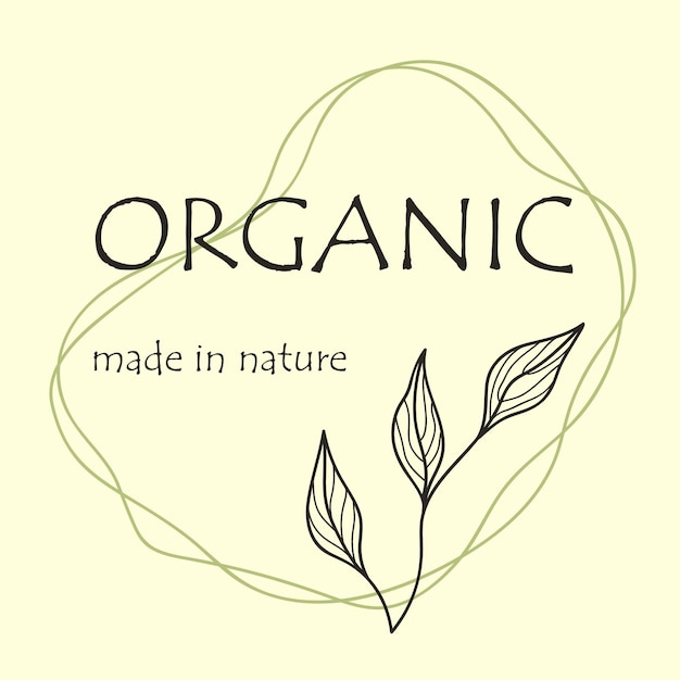 Logotipo botánico floral. Marco temático orgánico.