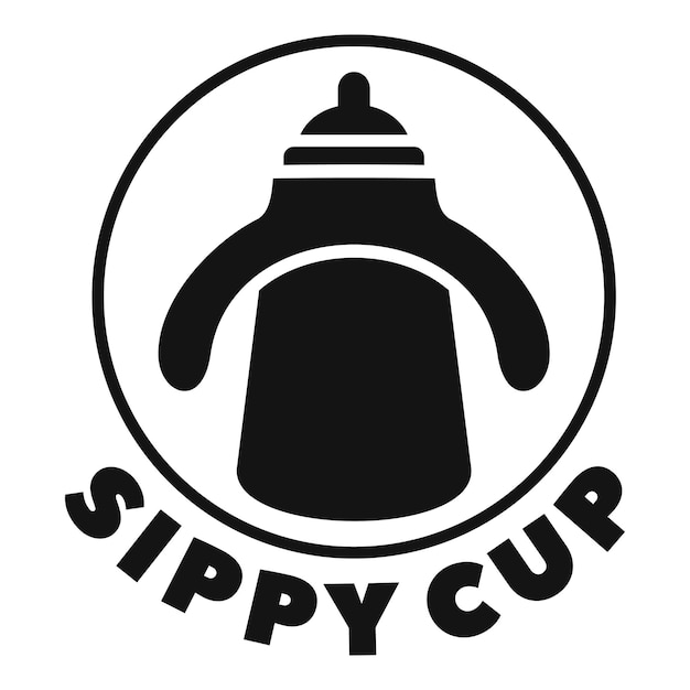 Logotipo de botella de taza para sorber Ilustración simple del logotipo de vector de botella de taza para sorber para diseño web aislado sobre fondo blanco