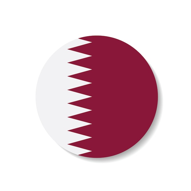 El logotipo del botón de la bandera de Qatar es un diseño de ilustración vectorial por computadora.