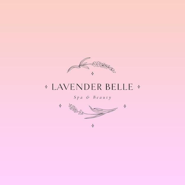 el logotipo de la boutique floral de lavanda belle