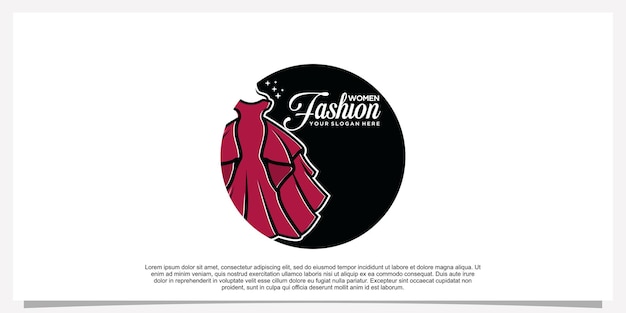 Logotipo de boutique de moda y emblema de etiqueta de logotipo de tienda Vector Premium