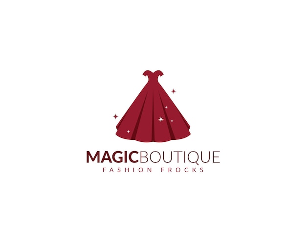 Logotipo de boutique de vestido mágico