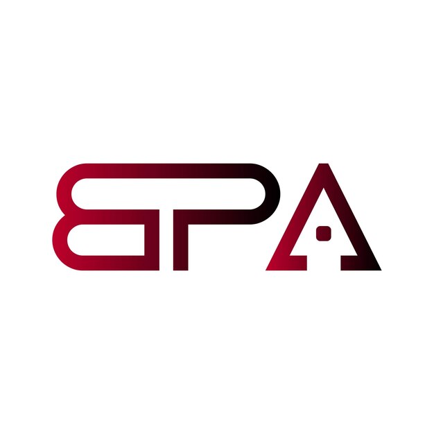 El logotipo de BPA es un monograma mínimo moderno, la identidad inicial de la marca, la tipografía, las letras, el diseño del símbolo vectorial.