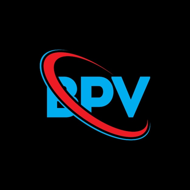 Logotipo de BPV Diseño del logotipo de la letra BPV Iniciales Logotipo BPV vinculado con círculo y mayúscula Logotipo del monograma Tipografía BPV para negocios tecnológicos y marca inmobiliaria