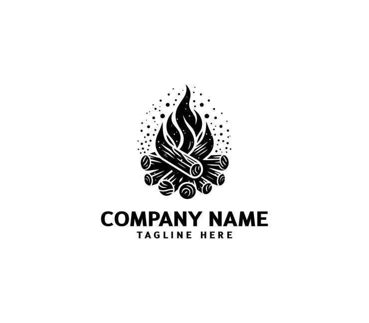 El logotipo de la brasa de fuego vectorial Diseño del logotipo del símbolo de fuego ardiente plantilla del logotipo de bonfire Signo de fuego caliente