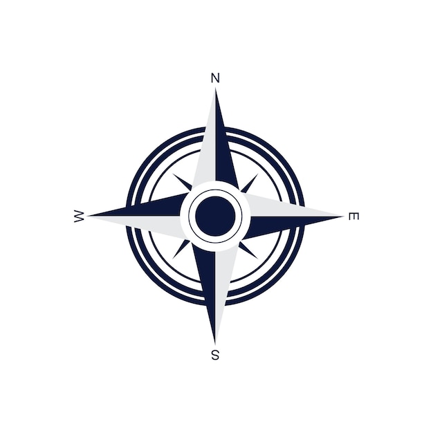 Logotipo de la brújula Diseño de ilustración del icono vectorial de la plantilla