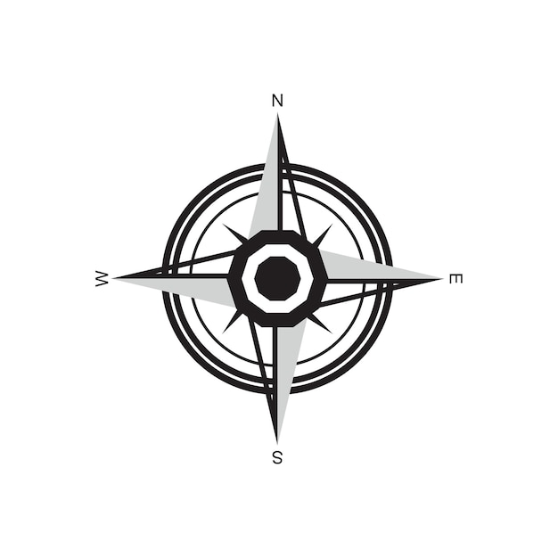 Logotipo de la brújula Diseño de ilustración del icono vectorial de la plantilla