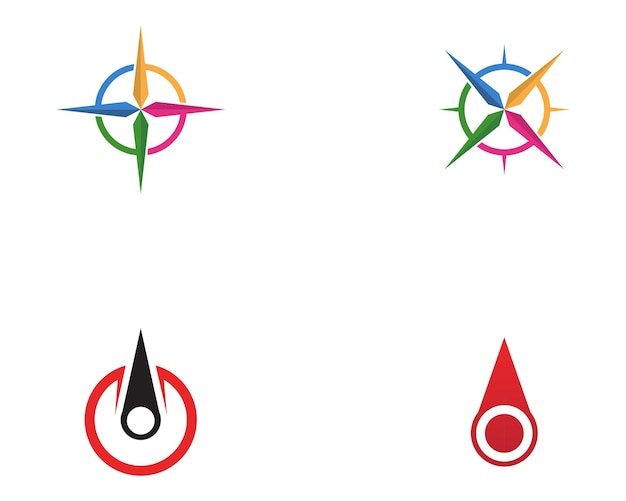 Logotipo de la brújula Diseño de ilustración del icono vectorial de la plantilla