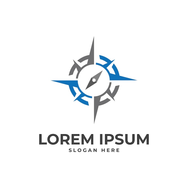 Logotipo de la brújula para la navegación y los viajes