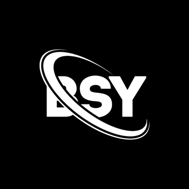 Logotipo de BSY Diseño del logotipo de la letra BSY Iniciales del logotipo BSY vinculado con círculo y monograma en mayúsculas Logotipo BSY tipografía para negocios tecnológicos y marca inmobiliaria