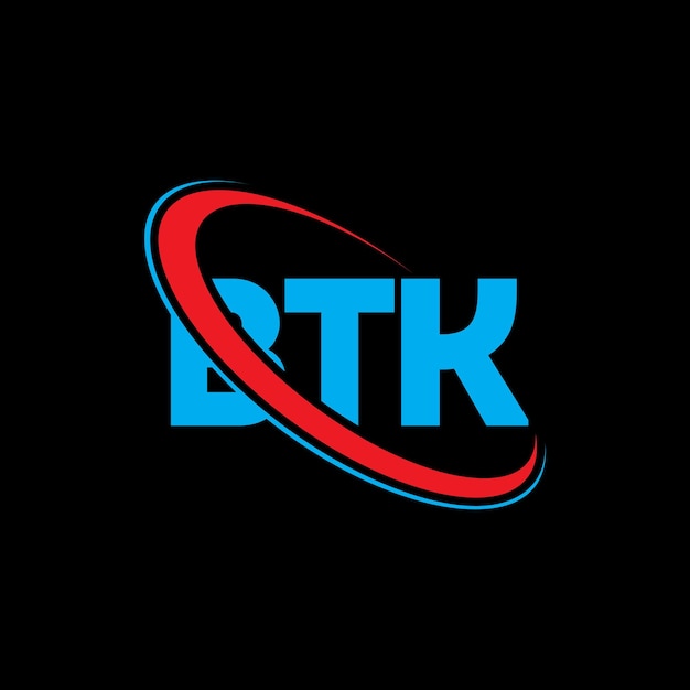 El logotipo de BTK, la letra BTK, el diseño del logotipo, las iniciales, el logotipo BTK vinculado con un círculo y un monograma en mayúsculas, la tipografía de BTK para el negocio tecnológico y la marca inmobiliaria.