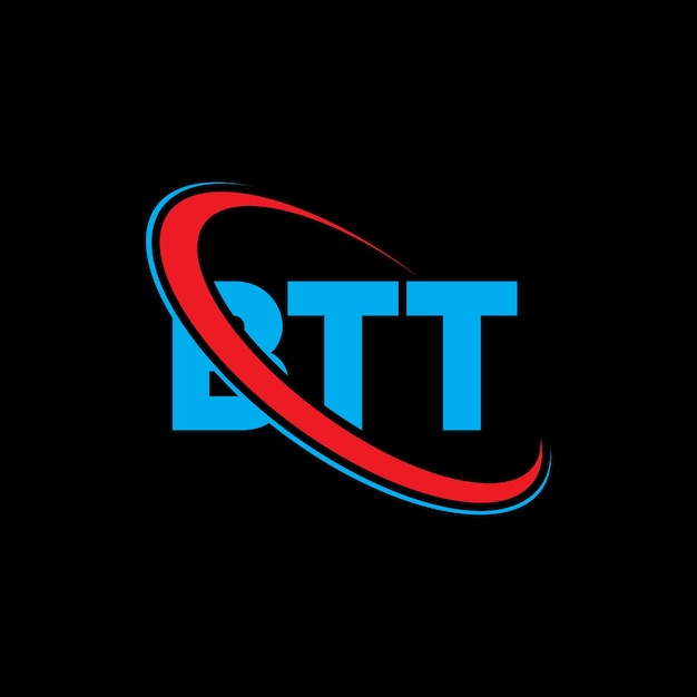 Logotipo BTT BTT letra BTT letra diseño logotipo iniciales BTT logotipo vinculado con círculo y mayúscula monograma logotipo BTT tipografía para negocios de tecnología y marca inmobiliaria