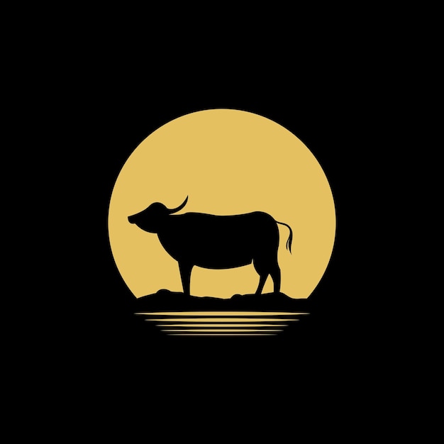 Logotipo de búfalo y diseño de plantilla de ilustración vectorial