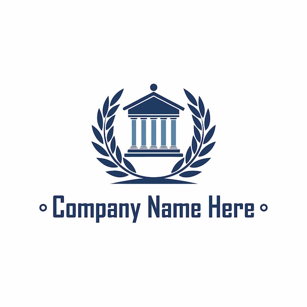El logotipo del bufete de abogados con el juzgado y la corona de laurel