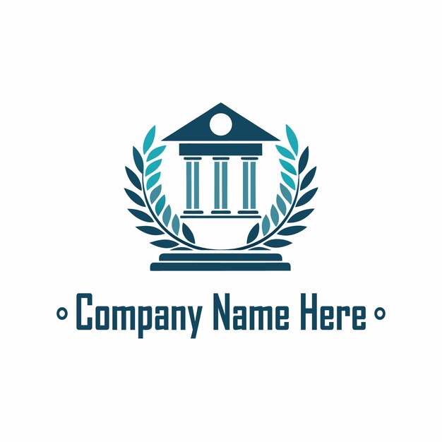 El logotipo del bufete de abogados con el juzgado y la corona de laurel