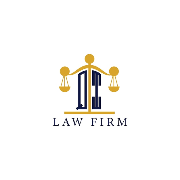 El logotipo del bufete de abogados moderno QI con la balanza de la justicia