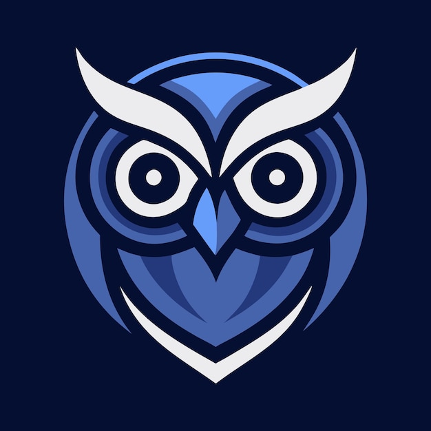 Logotipo del búho azul Amplificador moderno Vector minimalista JPG