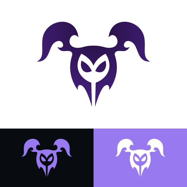 Vector logotipo de búho con cuernos logotipo mínimo y simple