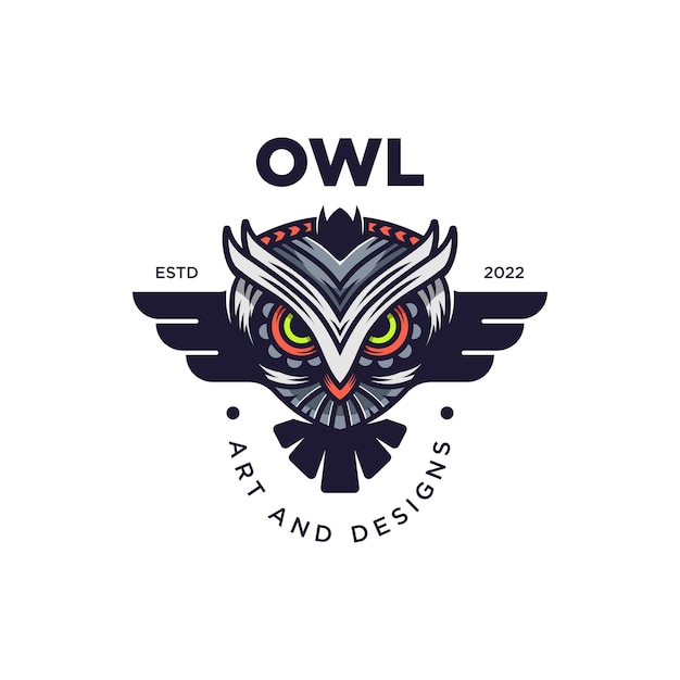 Logotipo de búho en estilo abstracto