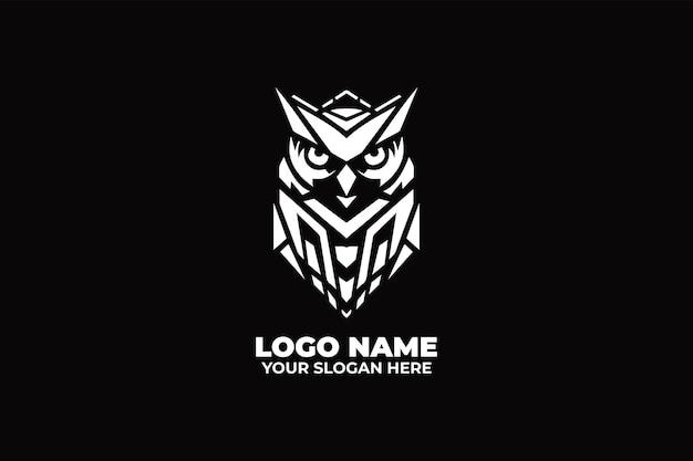 Logotipo de búho con líneas digitales afiladas