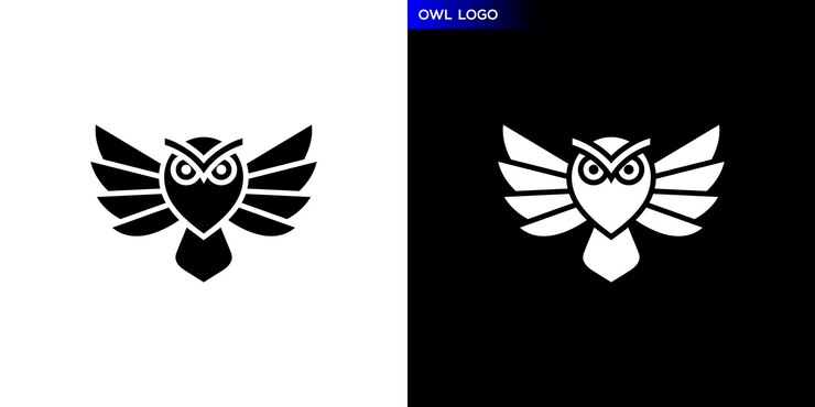 Logotipo de búho Mascota volando en la noche Template de diseño del símbolo del icono EPS 10