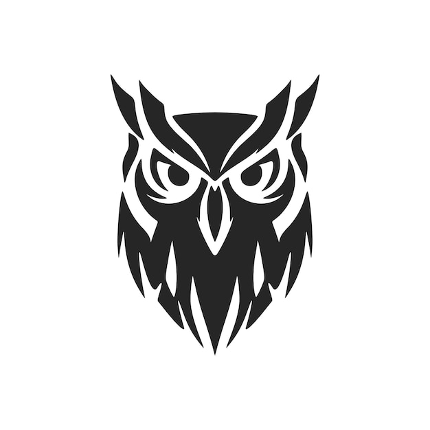 Logotipo de búho negro elegante aislado