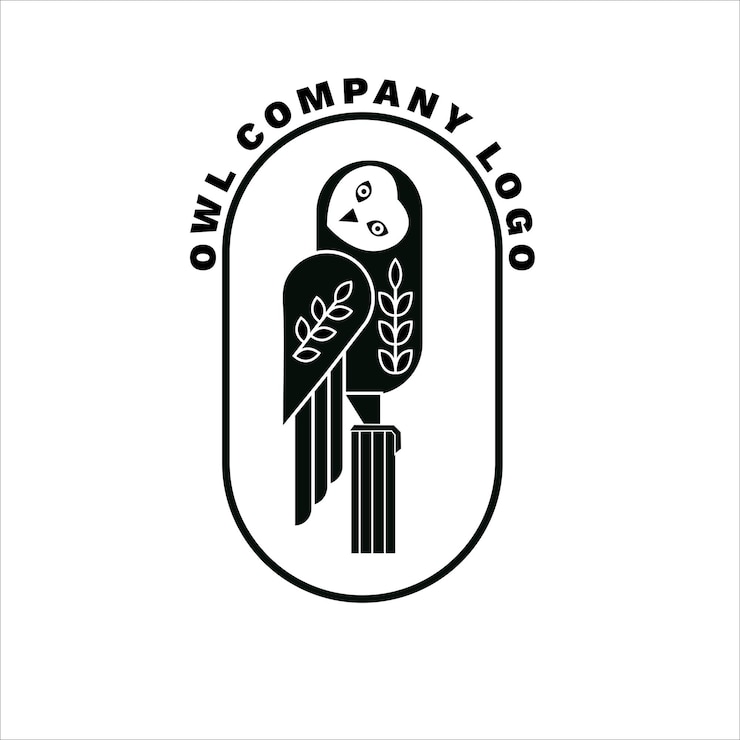 logotipo de búho negro