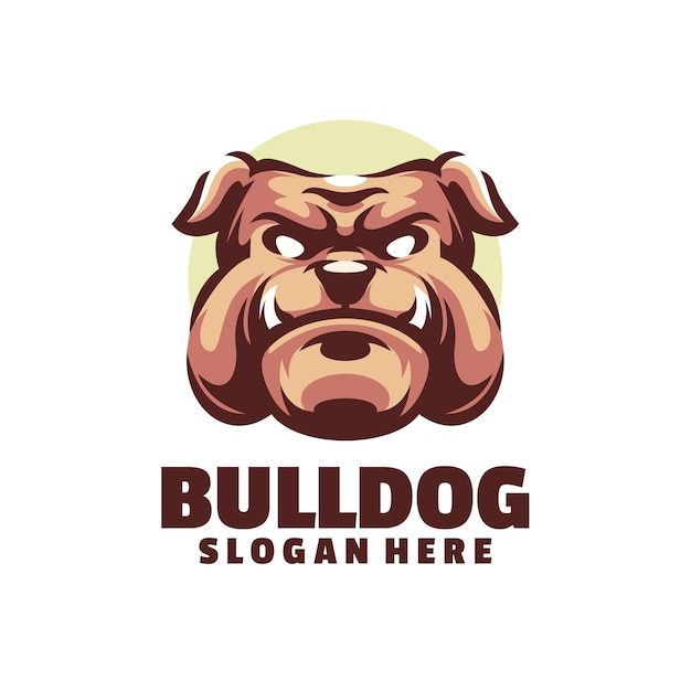 El logotipo de Bulldog es adecuado para equipos de juego o mascotas de juegos.
