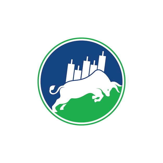 Logotipo de Bullish Trader Plantilla de diseño de logotipo de toro Forex vector Diseño de logotipo de toro financiero
