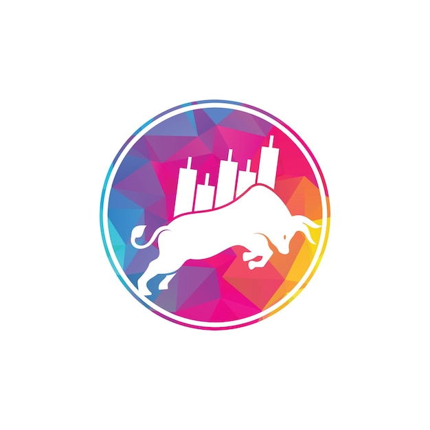 Logotipo de Bullish Trader Plantilla de diseño de logotipo de toro Forex vector Diseño de logotipo de toro financiero