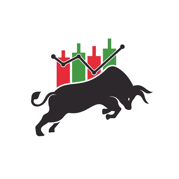 Logotipo de Bullish Trader Plantilla de diseño de logotipo de toro Forex vector Diseño de logotipo de toro financiero