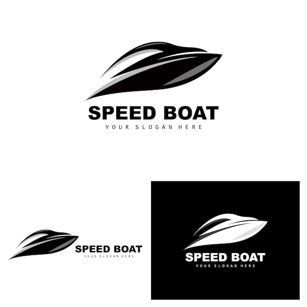 Logotipo de buque de carga Diseño de velero vectorial de buque de carga rápida para empresa de fabricación de buques Navegación por vías navegables Vehículos marinos Logística de transporte