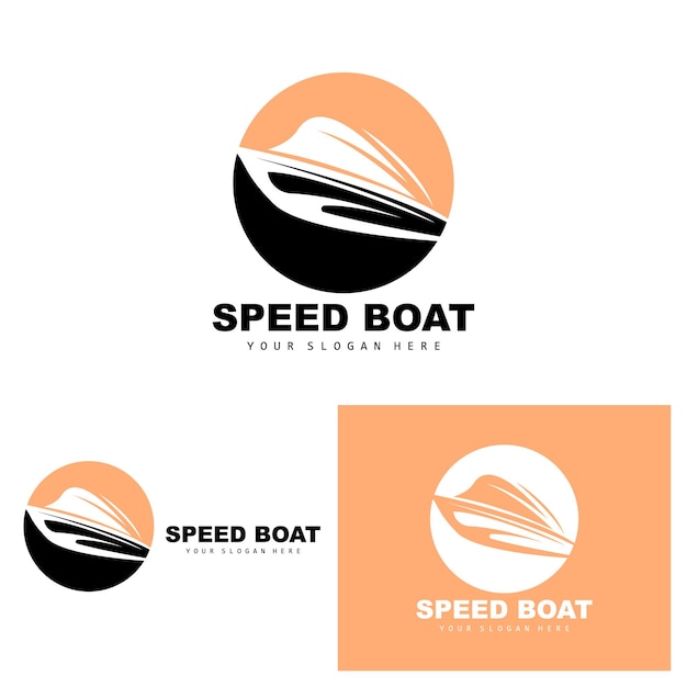 Logotipo de buque de carga Diseño de velero vectorial de buque de carga rápida para empresa de fabricación de buques Navegación por vías navegables Vehículos marinos Logística de transporte