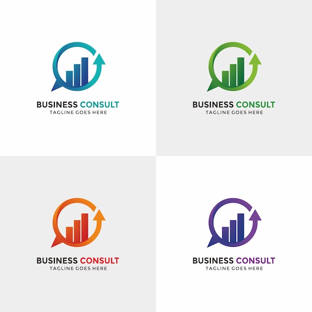 Logotipo de business consulting con color de opción