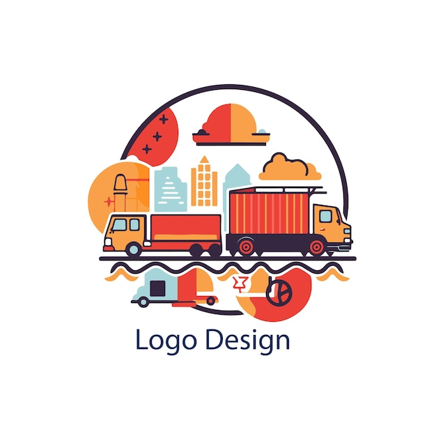 El logotipo de Business Logistic u otras formas en fondo blanco