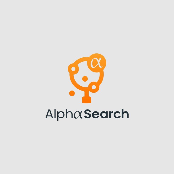 Vector el logotipo de búsqueda utiliza las letras a como símbolo de lupa