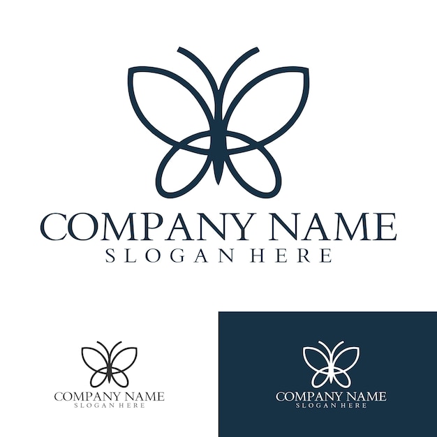 El logotipo de Butterfly Beauty Spa es natural y vintage.