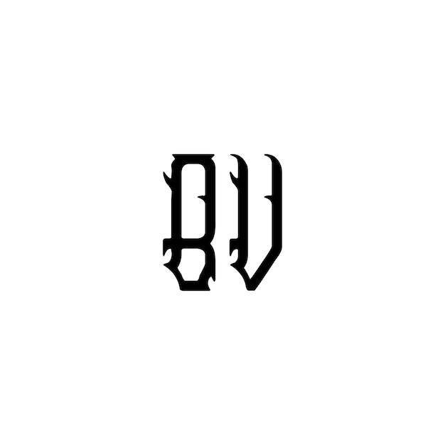 El logotipo de BV es un monograma, un diseño de letra, un nombre de texto, un símbolo, un logotipo monocromático, un carácter alfabético, un logo simple.