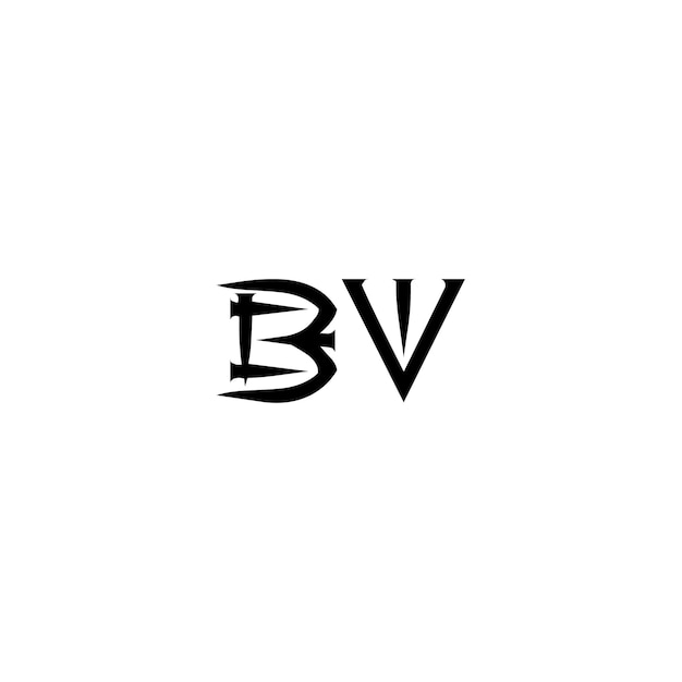 Vector el logotipo de bv es un monograma, un diseño de letra, un nombre de texto, un símbolo, un logotipo monocromático, un carácter alfabético, un logo simple.