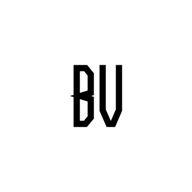 Vector el logotipo de bv es un monograma, un diseño de letra, un nombre de texto, un símbolo, un logotipo monocromático, un carácter alfabético, un logo simple.