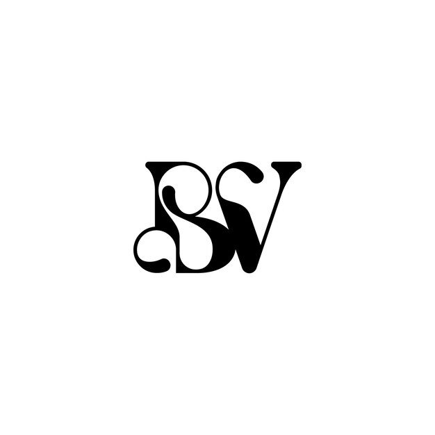 El logotipo de BV es un monograma, un diseño de letra, un nombre de texto, un símbolo, un logotipo monocromático, un carácter alfabético, un logo simple.