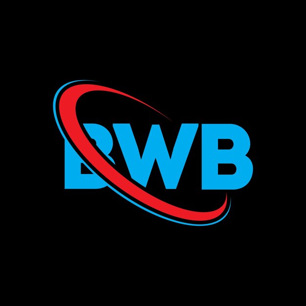 El logotipo BWB, la letra BWB, el diseño del logotipo, las iniciales BWB, vinculado con círculo y mayúsculas, el logotipo del monograma, la tipografía BWB para el negocio tecnológico y la marca inmobiliaria.