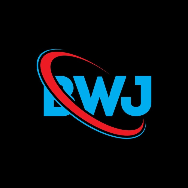 El logotipo BWJ, la letra BWJ, el diseño del logotipo, las iniciales BWJ, vinculado con un círculo y un monograma en mayúscula, el logotipo de la tipografía BWJ para el negocio de la tecnología y la marca inmobiliaria.