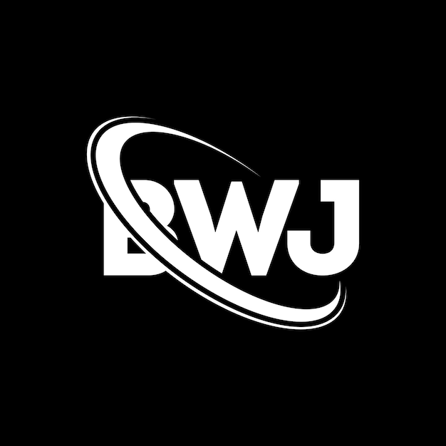 El logotipo BWJ, la letra BWJ, el diseño del logotipo, las iniciales BWJ, vinculado con un círculo y un monograma en mayúscula, el logotipo de la tipografía BWJ para el negocio de la tecnología y la marca inmobiliaria.