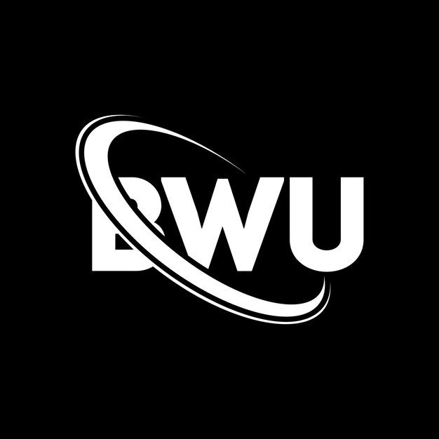 Logotipo BWU letra BWU letra diseño logotipo iniciales BWU logotipo vinculado con círculo y mayúscula monograma logotipo BWU tipografía para negocios de tecnología y marca inmobiliaria
