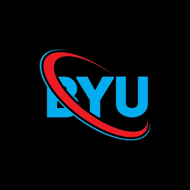Vector el logotipo de byu es una letra de diseño de la letra del logotipo, las iniciales del logotipo vinculado con círculo y mayúsculas, el logotipo de la tipografía de byu para el negocio de tecnología y la marca inmobiliaria.