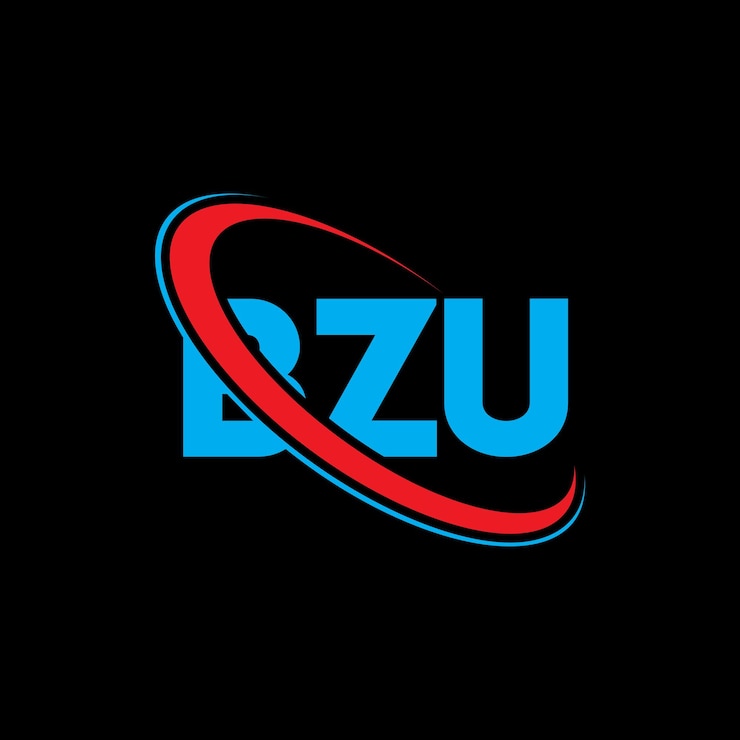 Vector logotipo bzu bzu letra bzu diseño de logotipo de letra iniciales bzu logotipo vinculado con círculo y mayúscula logotipo monograma bzu tipografía para negocios de tecnología y marca inmobiliaria