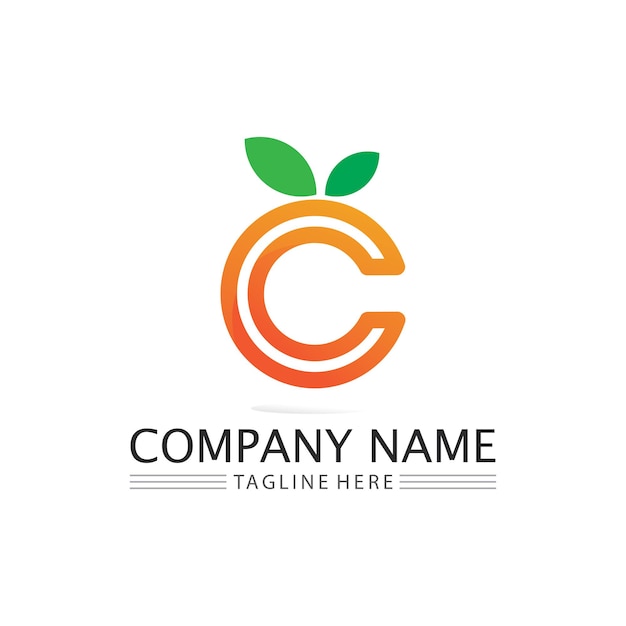 Logotipo C para empresa de diseño y identidad de letra C y vitamina C