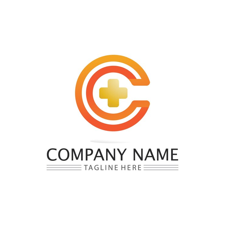 Vector logotipo c para empresa de diseño y identidad de letra c y vitamina c