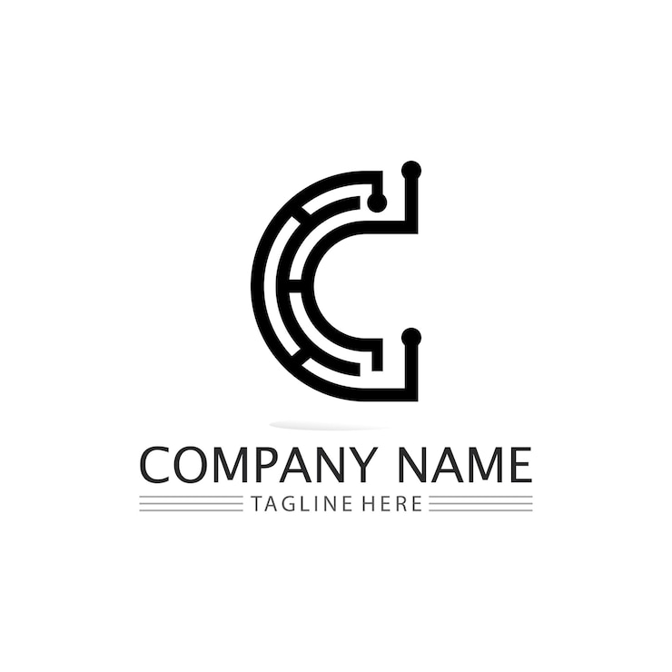 Vector logotipo c para empresa de diseño y identidad de letra c y vitamina c